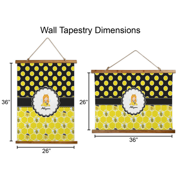 Honeycomb, Bees & Polka Dots Wall Hanging Tapestries - Parent/Sizing