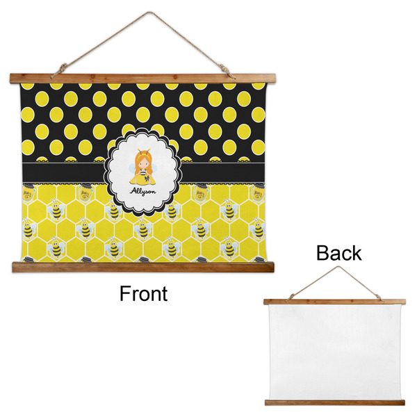 Honeycomb, Bees & Polka Dots Wall Hanging Tapestry - Landscape - APPROVAL