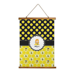 Honeycomb, Bees & Polka Dots Wall Hanging Tapestry - Tall (Personalized)