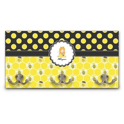 Honeycomb, Bees & Polka Dots Wall Mounted Coat Rack (Personalized)