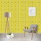 Honeycomb, Bees & Polka Dots Wallpaper Scene