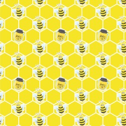 Honeycomb, Bees & Polka Dots Wallpaper & Surface Covering (Peel & Stick 24"x 24" Sample)