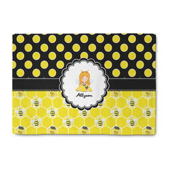Honeycomb, Bees & Polka Dots Washable Area Rug (Personalized)