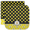 Honeycomb, Bees & Polka Dots Washcloth / Face Towels