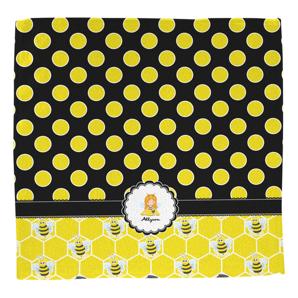 Honeycomb, Bees & Polka Dots Washcloth - Front - No Soap