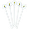 Honeycomb, Bees & Polka Dots White Plastic 5.5" Stir Stick - Fan View