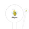 Honeycomb, Bees & Polka Dots White Plastic 6" Food Pick - Round - Closeup