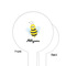Honeycomb, Bees & Polka Dots White Plastic 6" Food Pick - Round - Single Sided - Front & Back