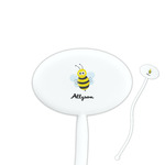 Honeycomb, Bees & Polka Dots Oval Plastic Stir Sticks (Personalized)