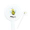 Honeycomb, Bees & Polka Dots White Plastic 7" Stir Stick - Round - Closeup