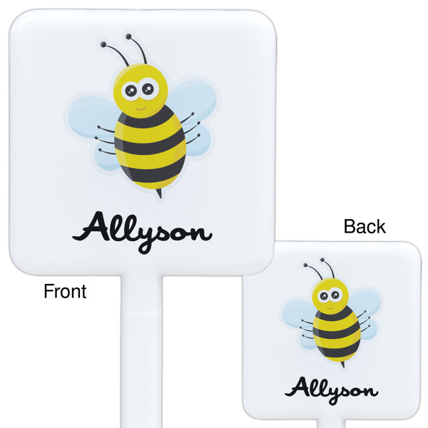 Honeycomb, Bees & Polka Dots White Plastic Stir Stick - Double Sided - Approval