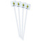 Honeycomb, Bees & Polka Dots White Plastic Stir Stick - Double Sided - Square - Front