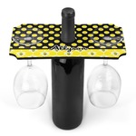 Honeycomb, Bees & Polka Dots Wine Bottle & Glass Holder (Personalized)