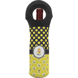 Honeycomb, Bees & Polka Dots Wine Tote Bag (Personalized)