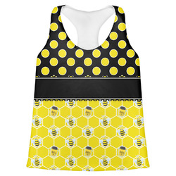 Honeycomb, Bees & Polka Dots Womens Racerback Tank Top (Personalized)