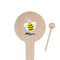 Honeycomb, Bees & Polka Dots Wooden 4" Food Pick - Round - Closeup