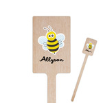 Honeycomb, Bees & Polka Dots 6.25" Rectangle Wooden Stir Sticks - Single Sided (Personalized)