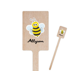 Honeycomb, Bees & Polka Dots 6.25" Rectangle Wooden Stir Sticks - Double Sided (Personalized)