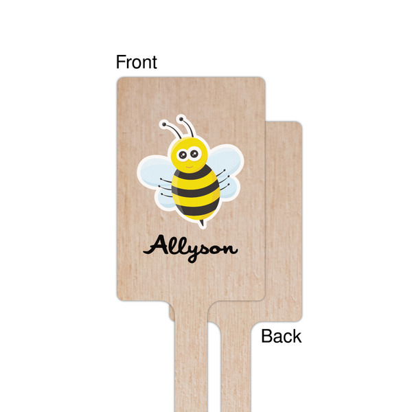Honeycomb, Bees & Polka Dots Wooden 6.25" Stir Stick - Rectangular - Single - Front & Back