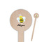 Honeycomb, Bees & Polka Dots Wooden 6" Food Pick - Round - Closeup