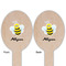 Honeycomb, Bees & Polka Dots Wooden Food Pick - Oval - Double Sided - Front & Back