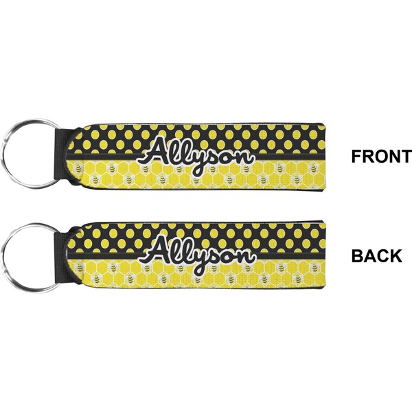 Honeycomb, Bees & Polka Dots Wristlet (Front + Back)