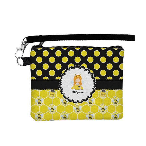 Custom Honeycomb, Bees & Polka Dots Wristlet ID Case w/ Name or Text