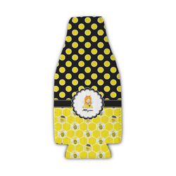 Honeycomb, Bees & Polka Dots Zipper Bottle Cooler (Personalized)