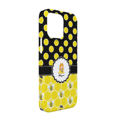 Honeycomb, Bees & Polka Dots iPhone Case - Plastic - iPhone 13 (Personalized)