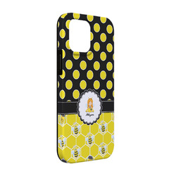 Honeycomb, Bees & Polka Dots iPhone Case - Rubber Lined - iPhone 13 Pro (Personalized)