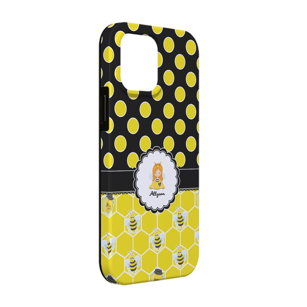 Custom Honeycomb, Bees & Polka Dots iPhone Case - Rubber Lined - iPhone 13 (Personalized)