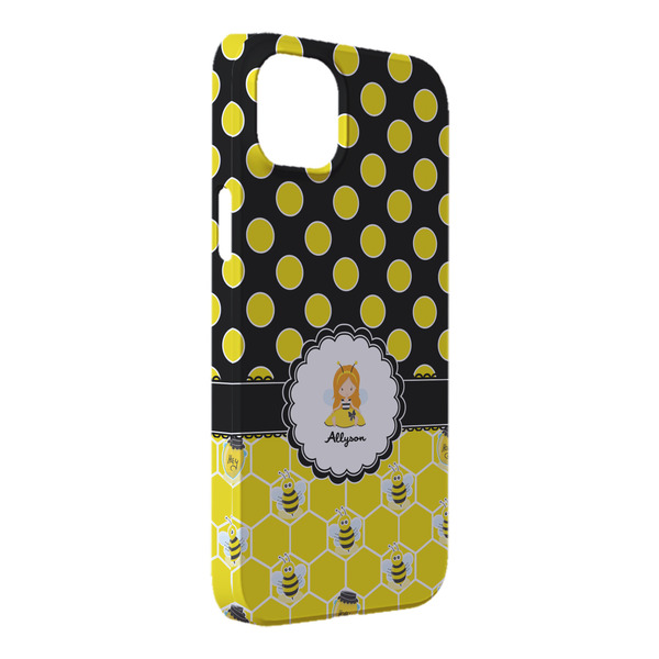 Custom Honeycomb, Bees & Polka Dots iPhone Case - Plastic - iPhone 14 Pro Max (Personalized)