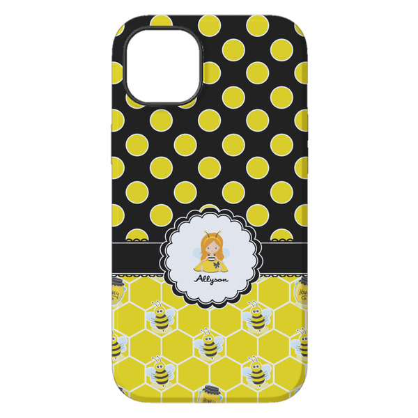 Honeycomb, Bees & Polka Dots iPhone 14 Pro Max Tough Case - Back