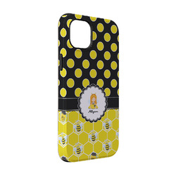 Honeycomb, Bees & Polka Dots iPhone Case - Rubber Lined - iPhone 14 (Personalized)