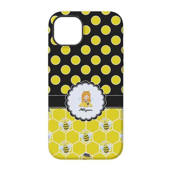 Honeycomb, Bees & Polka Dots iPhone 14 Tough Case - Back