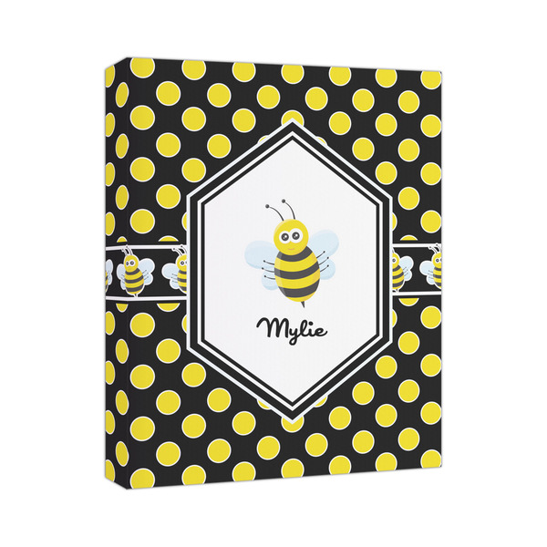 Custom Bee & Polka Dots Canvas Print (Personalized)