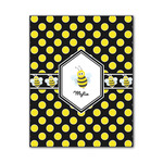 Bee & Polka Dots Wood Print - 11x14 (Personalized)