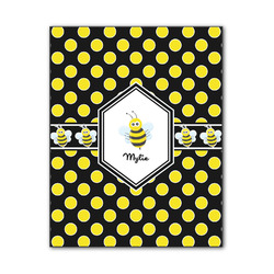 Bee & Polka Dots Wood Print - 11x14 (Personalized)