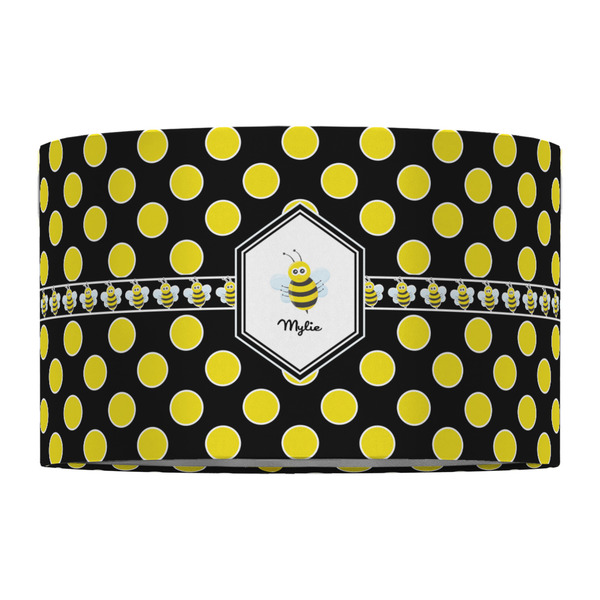 Bee & Polka Dots 12" Drum Lampshade - FRONT (Fabric)