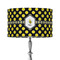 Bee & Polka Dots 12" Drum Lampshade - ON STAND (Fabric)
