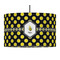Bee & Polka Dots 12" Drum Lampshade - PENDANT (Fabric)