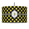 Bee & Polka Dots 12" Drum Pendant Lamp - Fabric (Personalized)