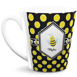 Bee & Polka Dots 12 Oz Latte Mug (Personalized)