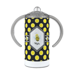 Bee & Polka Dots 12 oz Stainless Steel Sippy Cup (Personalized)
