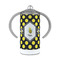 Bee & Polka Dots 12 oz Stainless Steel Sippy Cups - FRONT