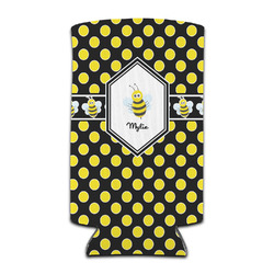 Bee & Polka Dots Can Cooler (tall 12 oz) (Personalized)