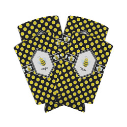 Bee & Polka Dots Can Cooler (tall 12 oz) - Set of 4 (Personalized)