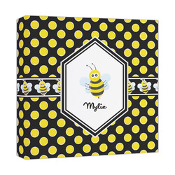 Bee & Polka Dots Canvas Print - 12x12 (Personalized)