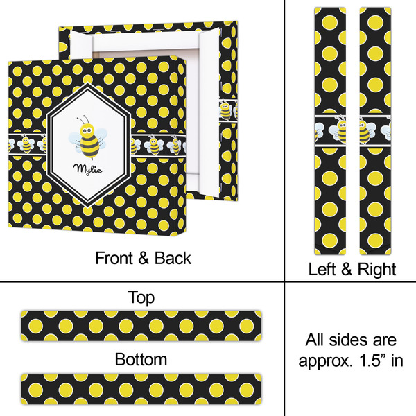 Bee & Polka Dots 12x12 - Canvas Print - Approval