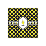 Bee & Polka Dots Wood Print - 12x12 (Personalized)